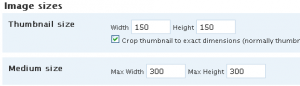 Save Webserver Space by turning off Image Thumbnails in WordPress