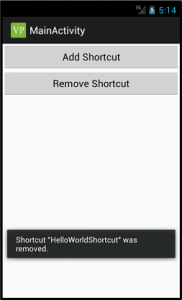 Android Install/Uninstall Shortcut example