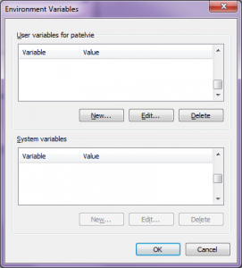 Windows 7: How To Set Environment Variable without Admin Access