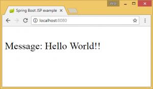Spring Boot JSP Hello World Tutorial with Example